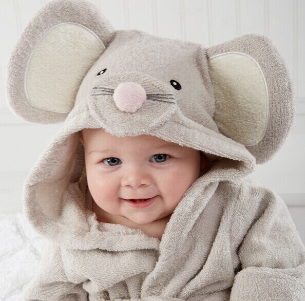 Children's Retail boy girl Animal Baby bathrobe baby hooded bath towel kids bath terry children infant bathing / baby robe