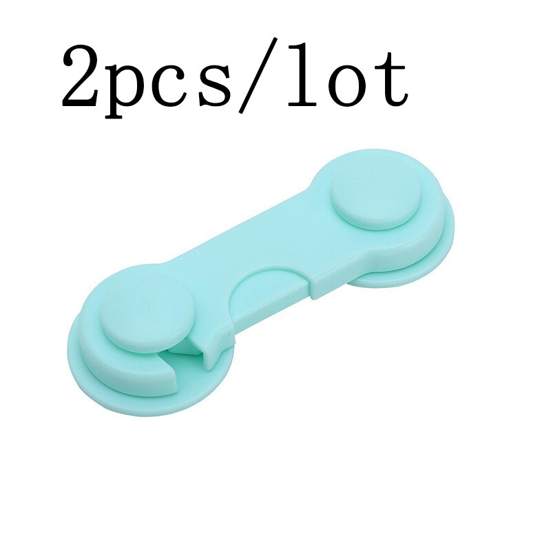 2pcs/10pcs/5pcs/lot baby protection baby safety lock child safety kids Door plastic drawers cabinet Refrigerator Window Closet: 2pcs green