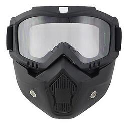 Motorrad Brille Maske Abnehmbare Stil Schützen Polsterung Helm Sonnenbrille, Straße Reiten UV Motorrad Gläser Transparen: transparent