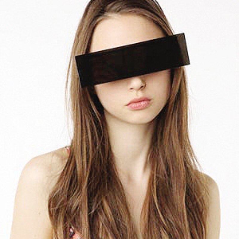 Lunettes de soleil à balayage futuriste pour hommes et femmes, noires, à dessus plat, rectangulaires, de fête, bal, grande monture, unisexe