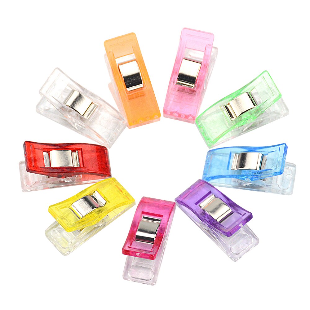 Clips de plástico multicolor para costura, pinzas de tela para Patchwork, artesanía, DIY colcha para el hogar, accesorios hechos a mano, herramientas de costura, 1/10 Uds.
