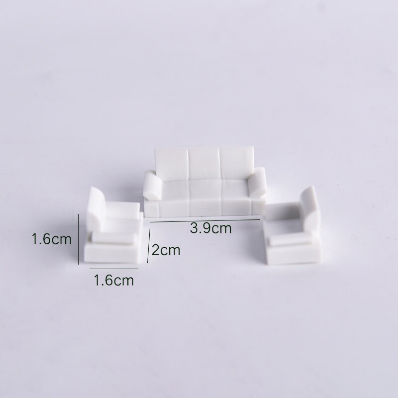 indoor models Sofa 1:50 1:75 Scale Plastic Model Simple Sofa Set for living room decorative
