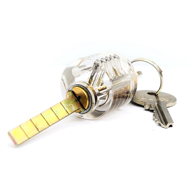 Practice Transparent Lock Pick Visible Training Skill Cutaway Inside Copper Padlock Tool For Locksmith