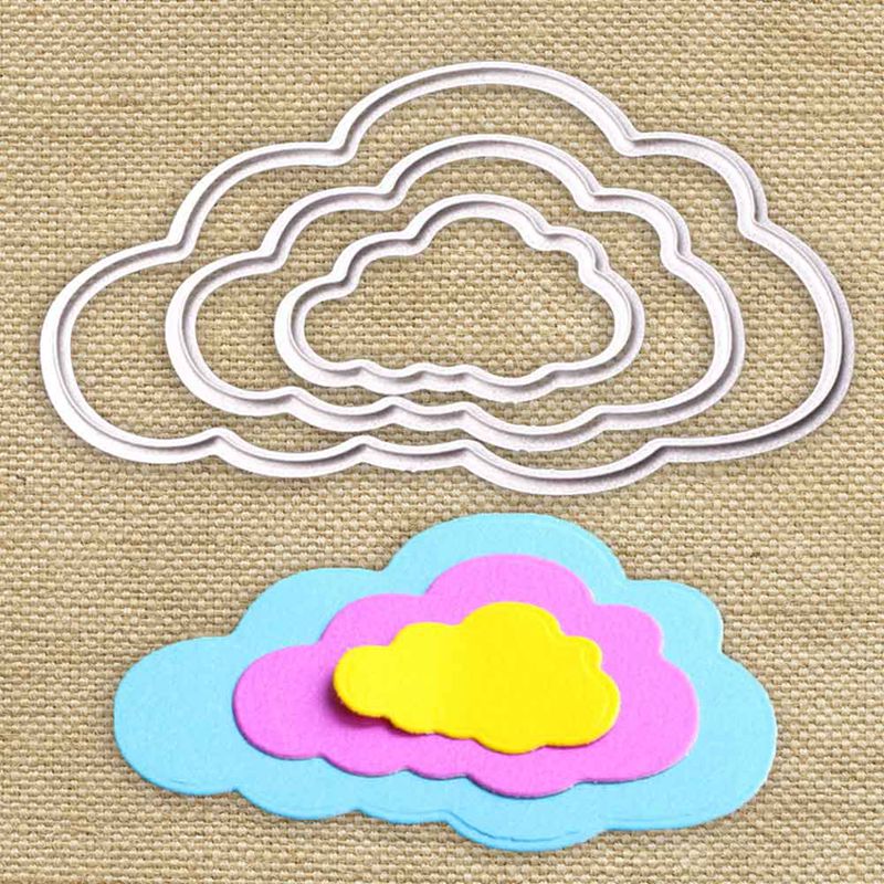 3 Pcs Wolken Metalen Stansen Sterft Scrapbooking Embossing Map Pak Voor Shot Snijmachine
