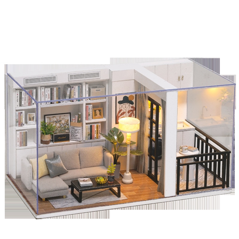 DIY house vitality life creativity wooden hand assembled villa model With dust cover Festival birthday girl