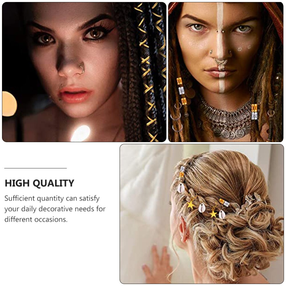 210Pcs Dreadlocks Hairpins Hair Tube Hair Cuffs Hair Headdress Decorative Hair Cuffs Dreadlocks Rings for Decor