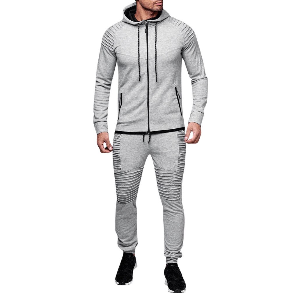 Ensemble pour homme, sweat-shirt à poches, Long pantalon, survêtement, Se6, collection automne et hiver: GRIS / XL