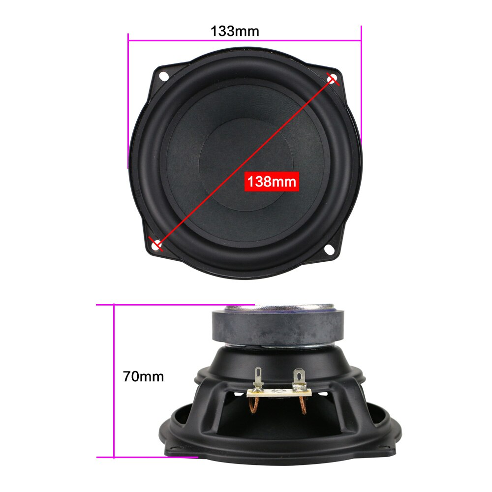 Aktualisierung 4Ohm 5,25 zoll Mitte-Bass Lautsprecher Einheit Subwoofer 30W Tiefe Bass Mediant Tieftöner Lautsprecher Gummi Rand 1pc