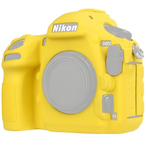 Para Nikon D850 funda de silicona para cámara Nikon D850 cubierta protectora de cámara textura Litchi antideslizante: Yellow