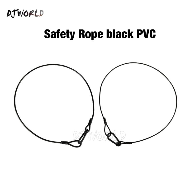 Stage Light Veiligheid Touw Zwart Pvc Antistatische Sterke Lager Draad Veilig Kabel Loope End Voor Dj Led Licht Tough Guard veiligheidsslot