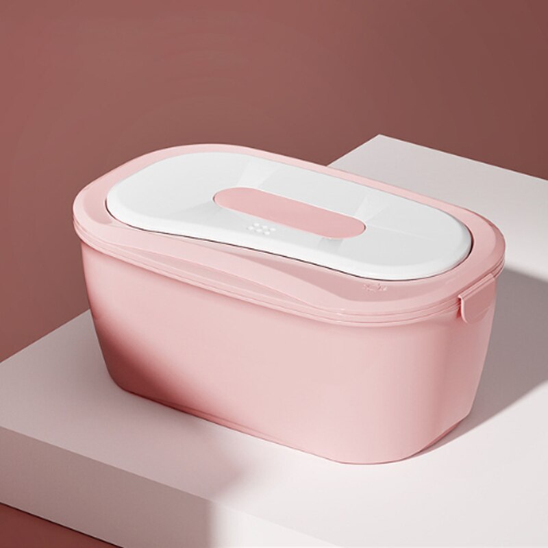 DMWD Haushalt Feuchttücher Heizungen Elektrische Baby Nass Gewebe Wärmer Tragbare Heizung Kasten Nassen Handtuch Spender Thermostat 45-55 ℃ 220V: Basic Rosa