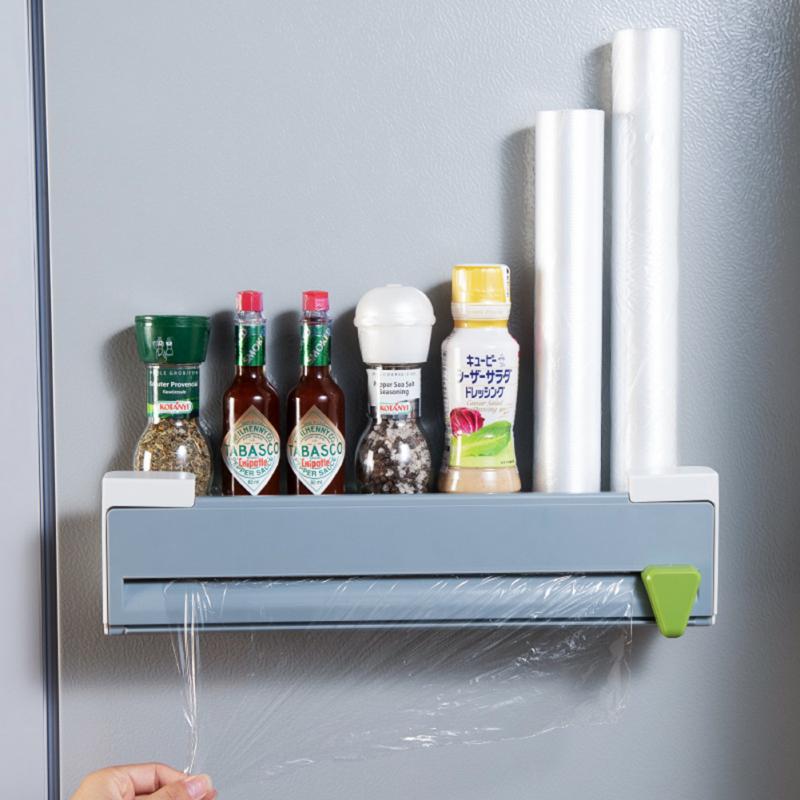 ABS Cling Film Cutter Wall-mounted Food Wrap Cutter Cling Dispenser Durable Non-toxic Storage Organizer For Kitchen Accessories