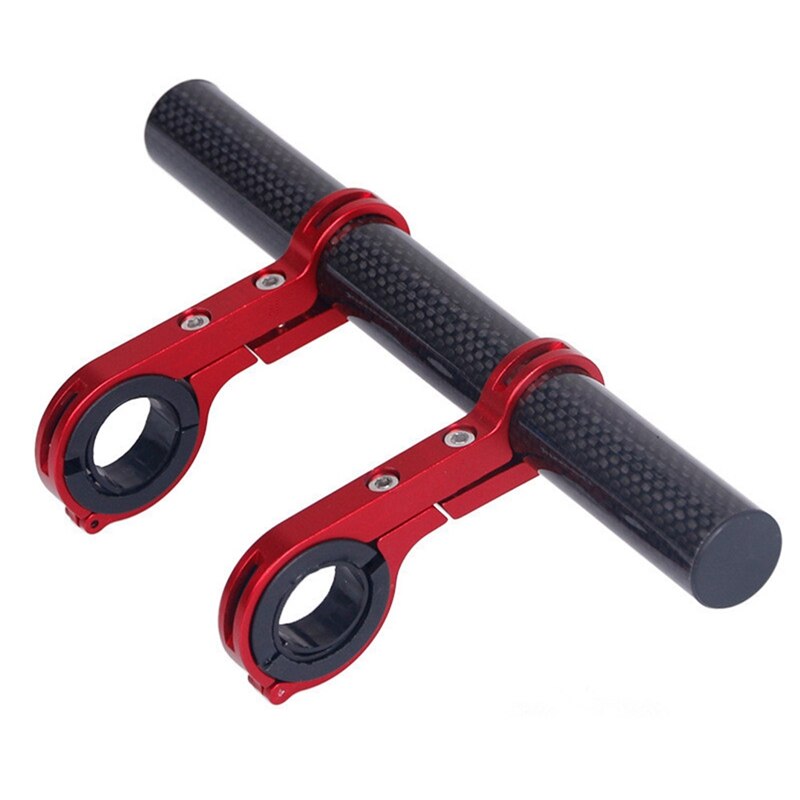 Fietsstuur Verlengbeugel – Koolstofvezel Look – Rubberen Houder – Voor Koplamp, Telefoon Of Speaker – Eenvoudig Te Monteren