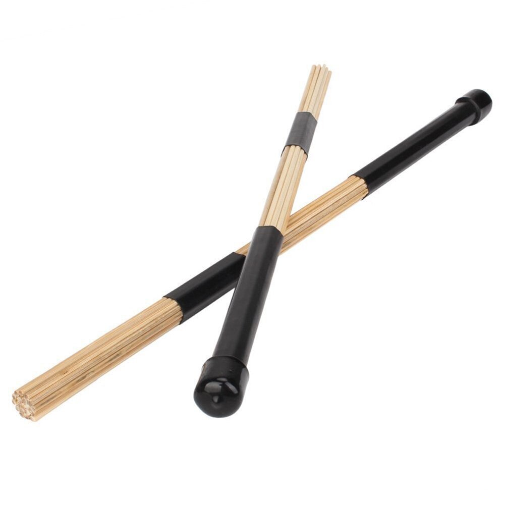 1Pair Drum Brushes Sticks 15.7" 40cm Black Jazz Drum Brushes Drum Bamboo Sticks Percussion Instruments Drum Accessories