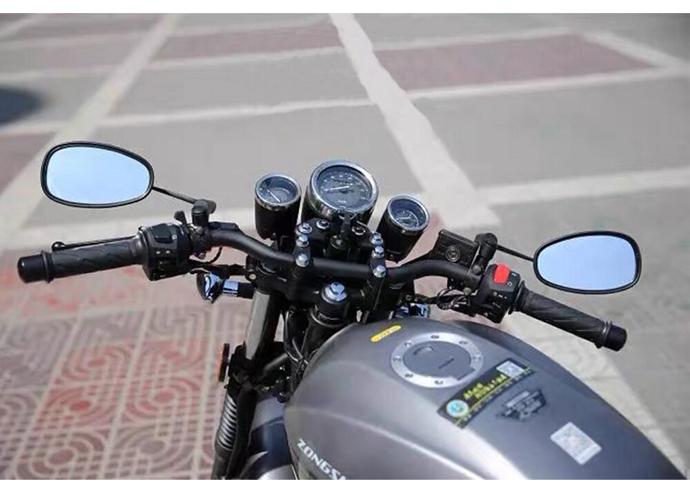 Svart krom motorcykel bakifrån sidan cafe racer speglar för piaggio zip cf moto piaggio  mp3 benelli tnt 125 kawasaki  z800