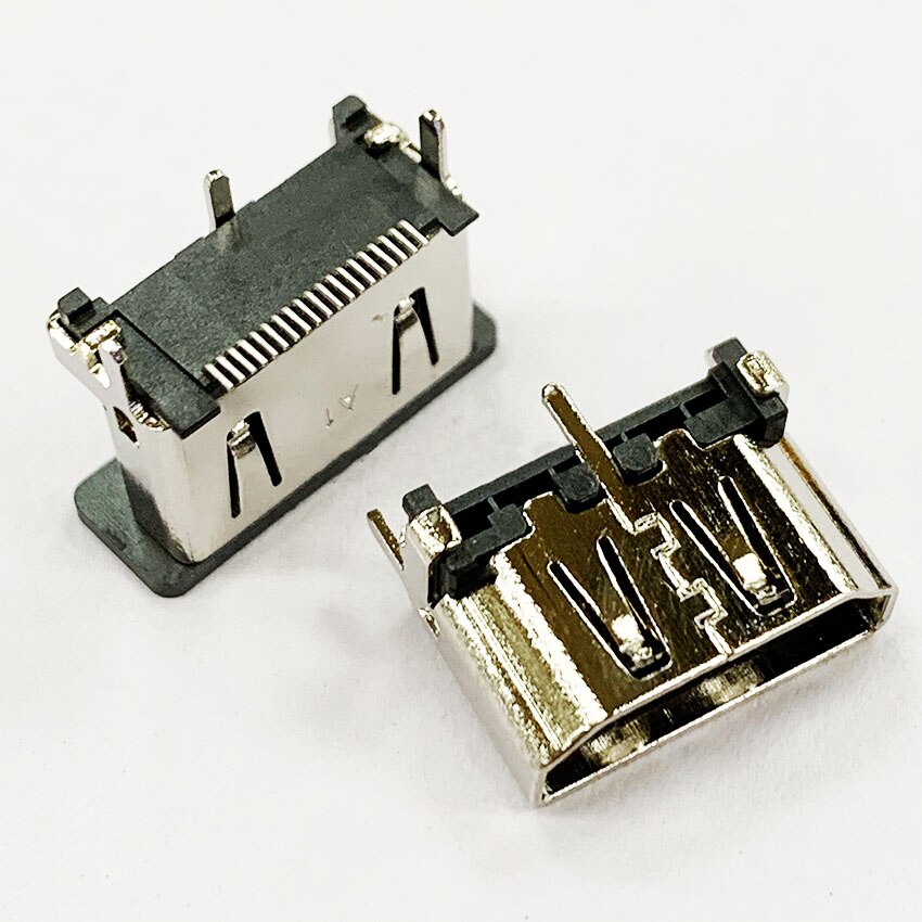 Connecteur HDMI TYPE-A 19 broches/19 P 10.5H/13.0H/15.0H, prise femelle verticale SMT SMD, Hd 180 degrés 19 broches, 5 pièces