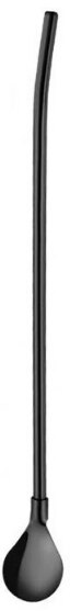 Spoon Straw stainless steel 304 straight drink straw Reusable: Black