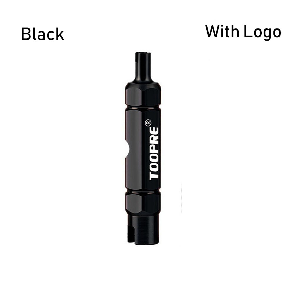 1Stck Fahrrad Ventil Werkzeug MTB Rennrad Ventil Ader Verlängerung Stange Entferner Multifunktions Anti-Unterhose Luft Ventil Schlüssel demontage Werkzeug: Schwarz mit Logo