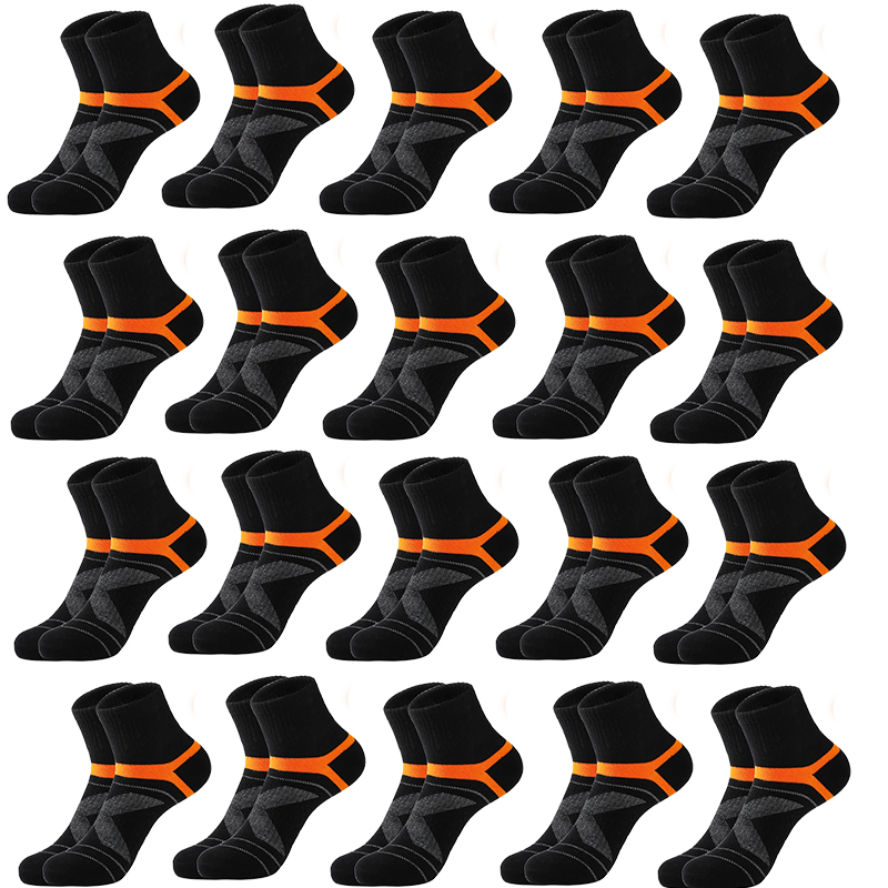 Chaussettes de dehors Noires pour Homme, Décontractées, de , Respirantes, pour Automne et Hiver, Lot de 3/5/10/20 Paires