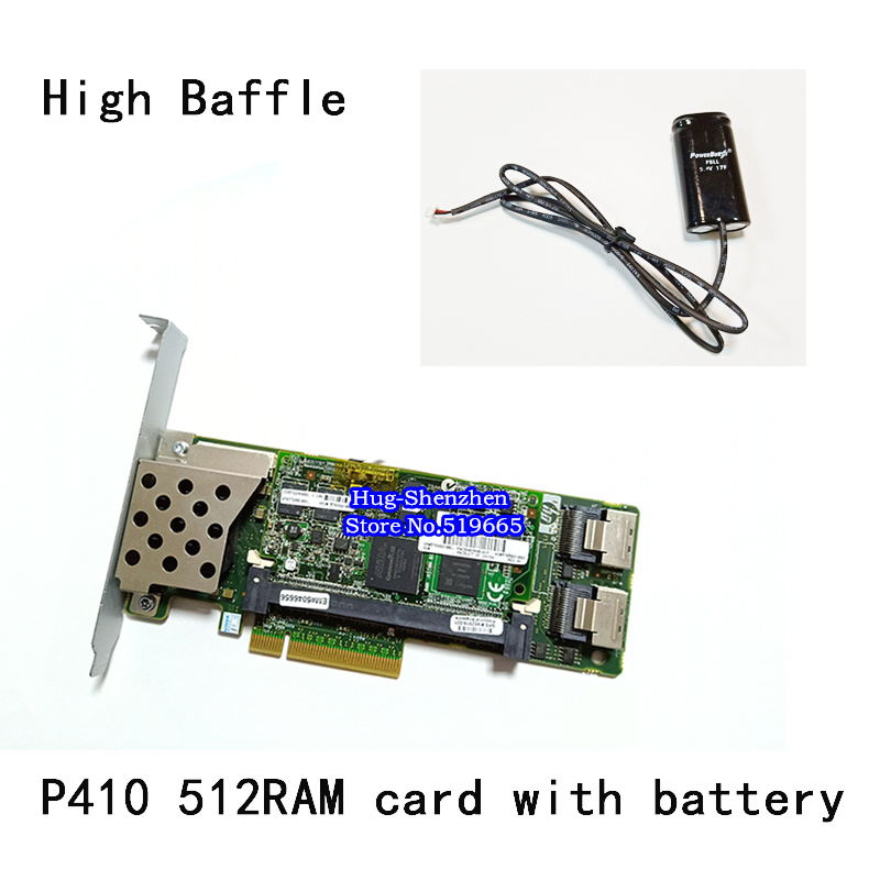 Tarjeta controladora de matriz SAS P410 RAID, 462919-001, 013233-001, 6Gb, PCI-E, con batería de 512M de RAM: Full bracket
