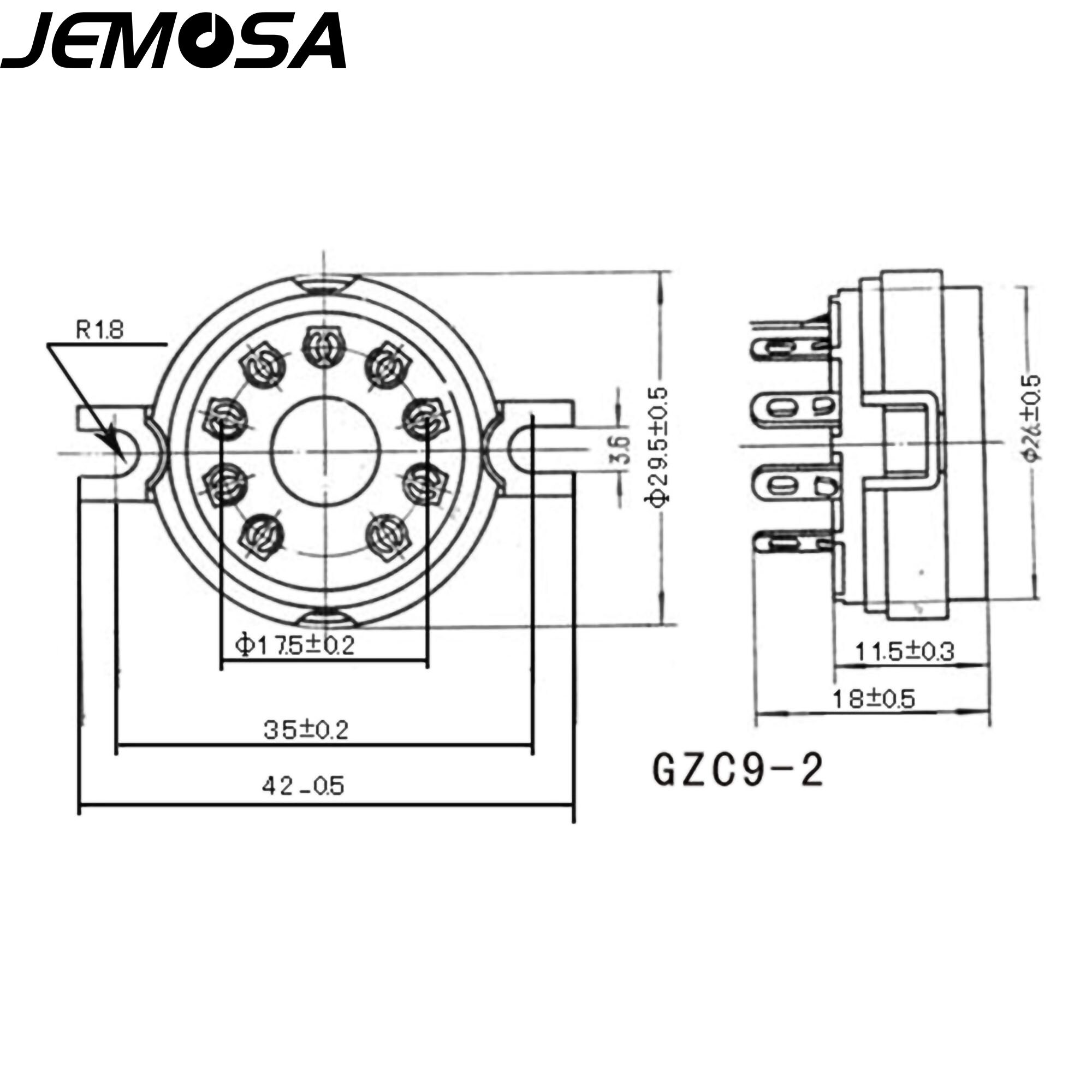 Keramische Grote 9Pins Buis Socket B9D Valve Socket GZC9-2 Voor EL504 PL504 EL519 PL519 6p12p Vacuüm Buis Versterker Vintage audio Hifi