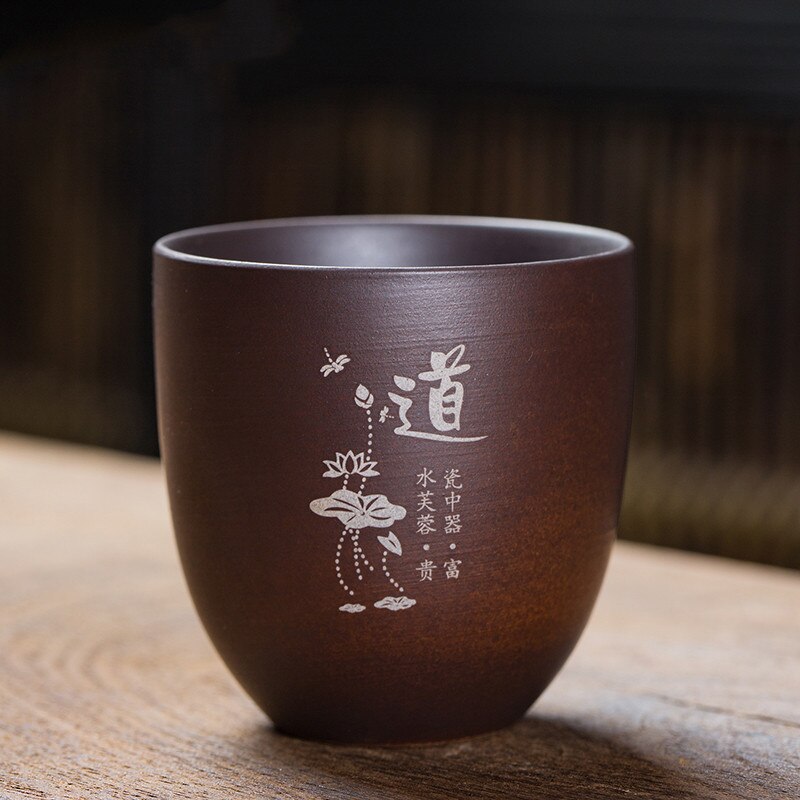 Yixing – tasse à thé en argile violette, tasse à café Oolong, thé fait à la main, Boutique, tasse à thé Master, portable, unique: D -- 6X6.4CM  110ml