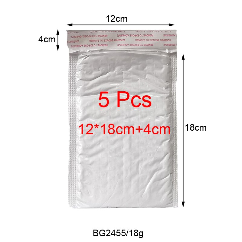 5 Stuks Van Verschillende Specificaties Witte Zak Schuim Envelop Foam Folie Kantoor Verpakking Envelop Vochtwerende Trillingen Tas: 5 Pcs 12x18cm