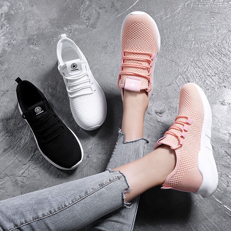 VTOTA femmes chaussures décontractées hauteur augmentant maille baskets respirant marche à lacets chaussures femmes tenis feminino plate-forme chaussures