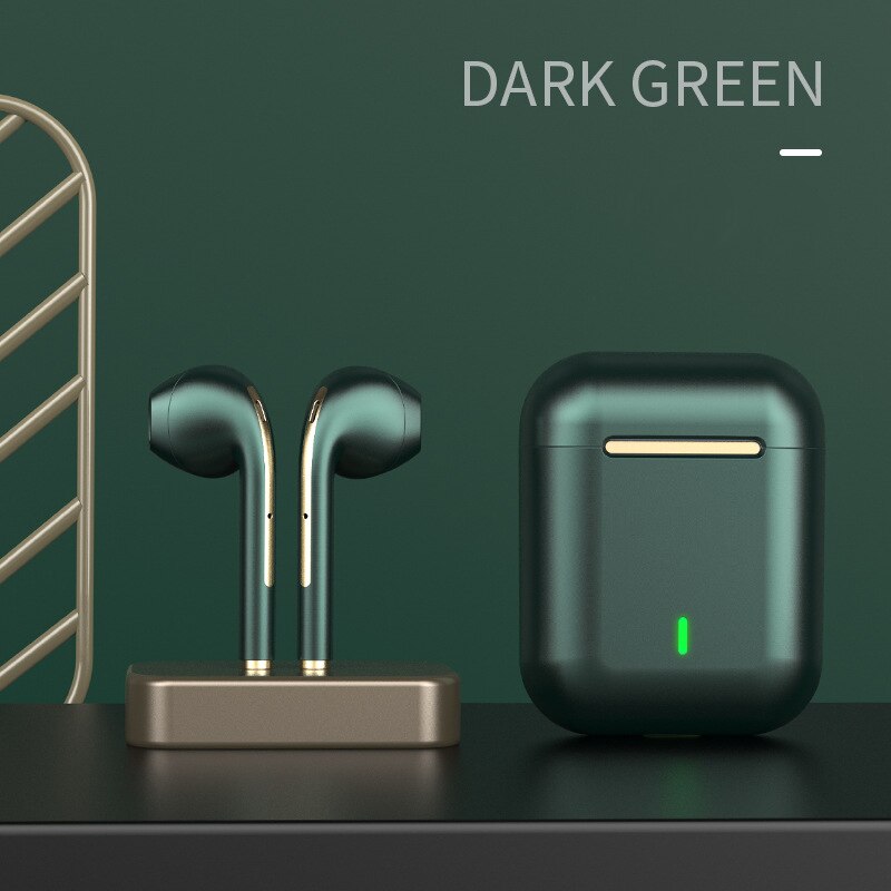 J18 TWS Bluetooth écouteurs sans fil casque pour Smartphone Sports en plein air positionnement tactile Popup stéréo HD micro casques: New J18-Dark green