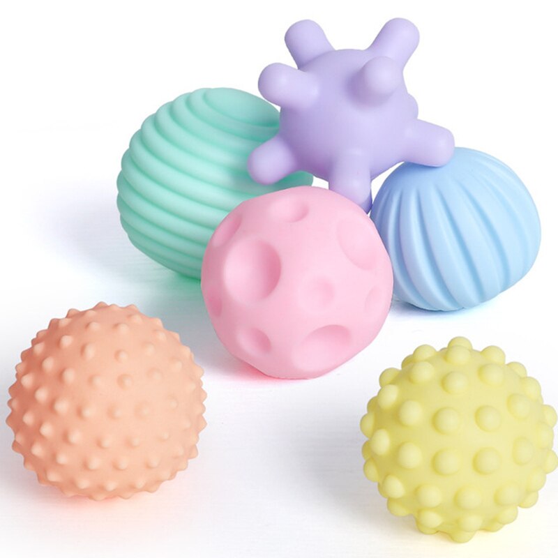 Safe Hand Sensory Baby Toy Rubber Textured Multi Tactile Senses Touch Toys Baby Training Massage Soft Balls