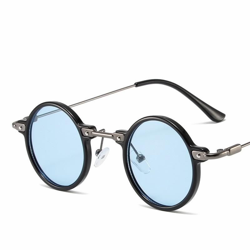 Okrągłe okulary przeciwsłoneczne dla mężczyzn Retro Steampunk okulary przeciwsłoneczne męskie damskie designerskie metalowe oprawki okulary ocienia oczka: Srebrny