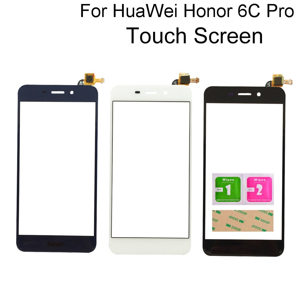 Tela de toque para huawei honor 6c pro JMM-L22 tela toque digitador do painel frontal lente vidro sensor ferramentas móveis 3m cola toalhetes