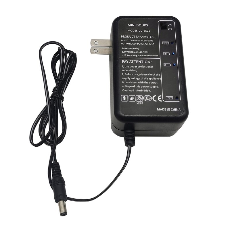 Rechargeable 5000mAh 5V 9V 12V DC Output UPS Battery Pack for WiFi Router LED R9UA