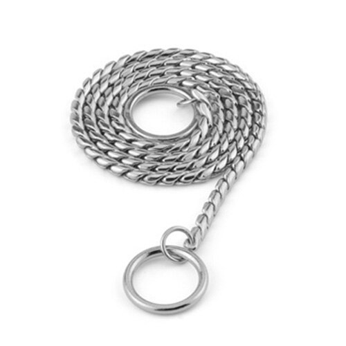 4 Size Gold Snake Chain Dog Collar Chihuahua Yorkie Pet Dog Training Collar For Small Medium Large Dogs: Silver / 4x50cm