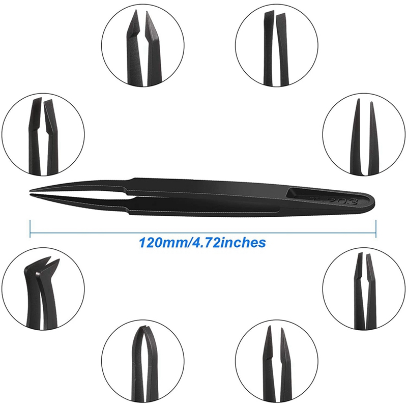 4 Prong Standaard Pick-Up Tool,4 Klauwen Pickup Tool Metal Grabber En 8 Pincet Set Voor Craft, Elektronica, Laboratorium Werk