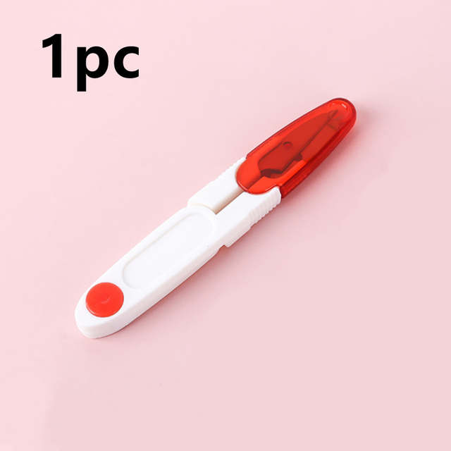 U-Shaped Thread Scissors Deburring Fishing Line Shears Cross Stitch Sewing Snip Thread Tailor Cutter Scissors Diy Craft Tool: red-1pc