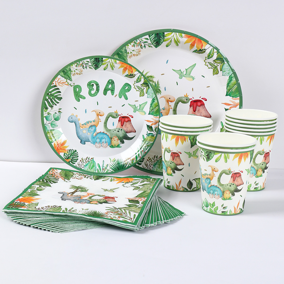 Jednorazowa zastawa stołowa z dinozaurem Rzek Dinozaur Dekoracja urodzinowa Dzieci Chłopiec Baby Shower Dżungla Safari Urodziny Supplies