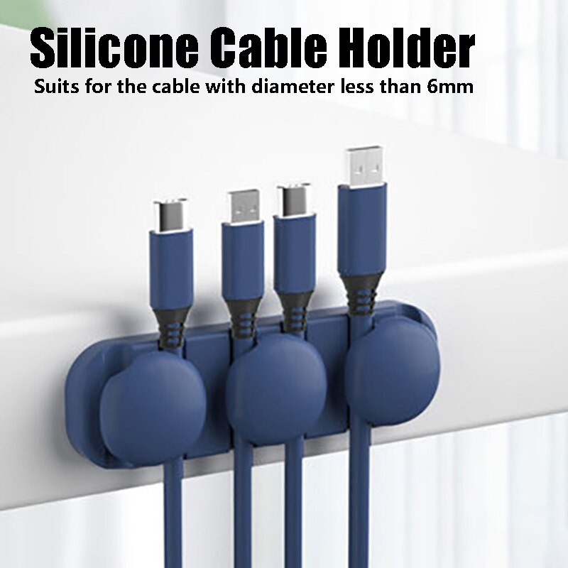 Silicone Desktop Flexible Usb Cord Winder Cable Organizer Tidy Management Clips Protector Holder for Mouse Keyboard Earphone
