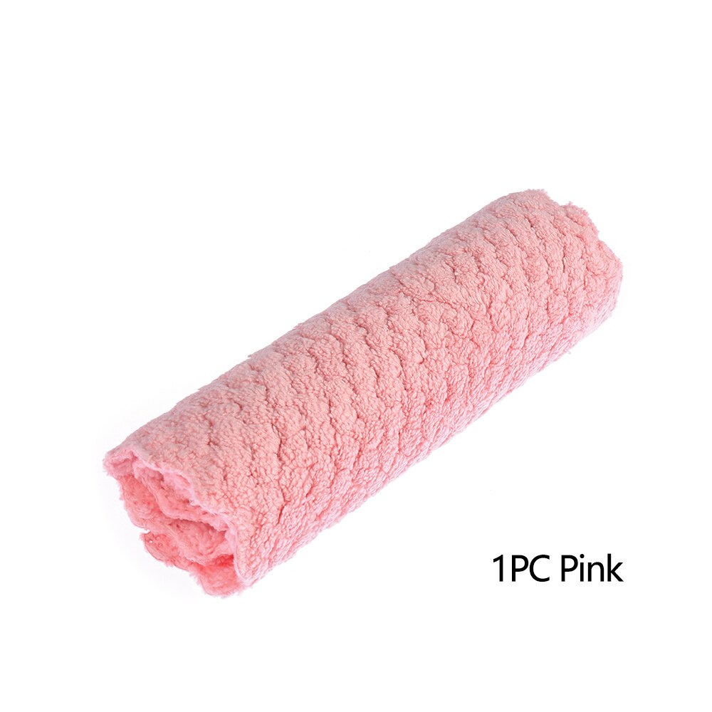 1PC Anti-grease Dish Cloth Bamboo Fiber Washing Towel Scouring Pad Kitchen Household Supplies Cleaning Rags Tools 4 Styles: Style 3-Pink