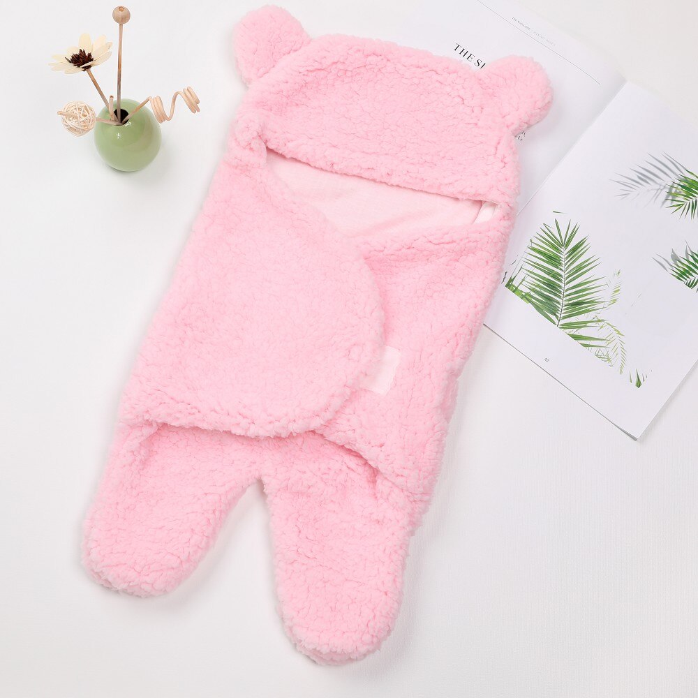 Baby Slapen Wrap Winter Warm En Zachte Pluizige Faux Kasjmier Deken Baby Jongens Meisjes Diffrent Effen Kleuren Slaapzakken