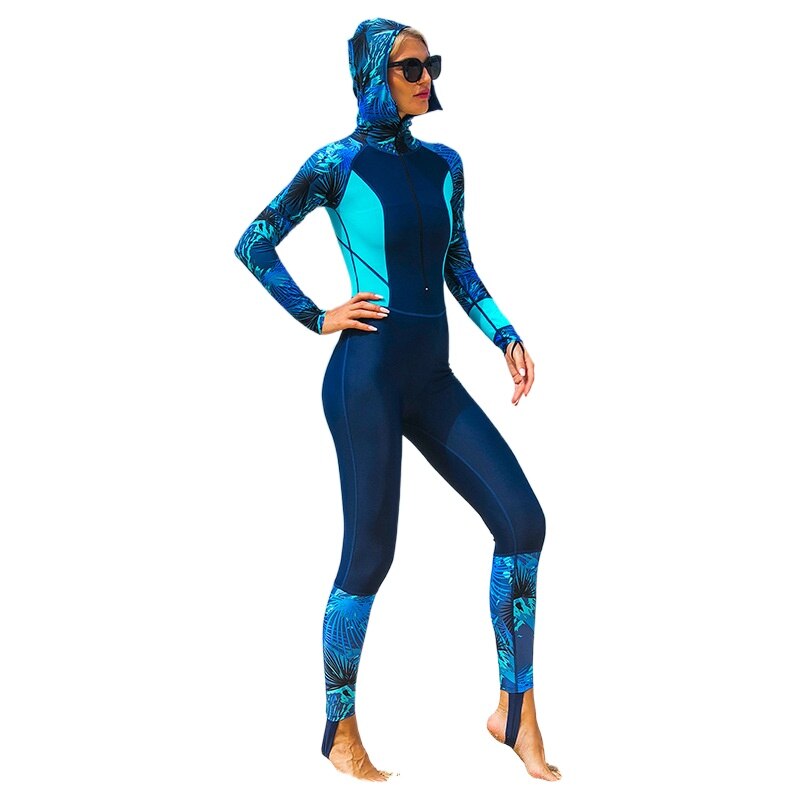 Mono protector solar de buceo para mujer, ropa de Medusa, mono de esnórquel, chaqueta de surf de manga larga con capucha