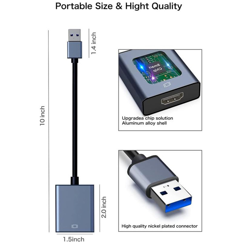 Adaptador usb para hdmi usb 3.0/2.0 para hdmi 1080p 60hz conversor de cabo gráfico de vídeo para pc laptop projetor hd tv compatível