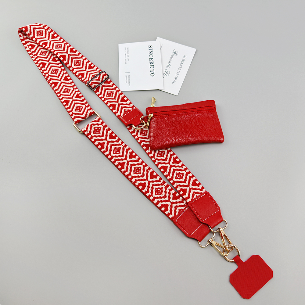 Adjustable Crossbody Mobile Phone Lanyard Strap Anti-lost Cell Phone Case Pendant With Zippered Wallet Card Gasket Coin Purse: WHITE