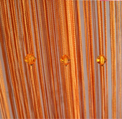 100*200Cm Kristal Kralen Kwastje Zijde String Kralen Gordijn Deur Divider Drape Sheer Panel Gordijnen Woonkamer Decor volant: orange