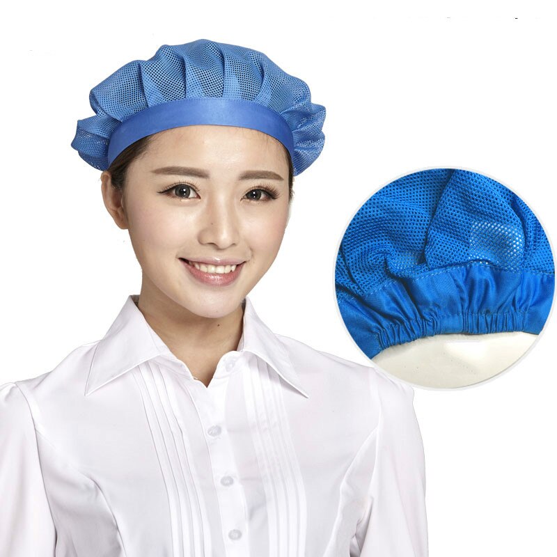 Elastic Mesh Caps Workshop Caps Food Service Kitchen Restaurant Hotel Bakery Chef Waiter Work Wear Hats Breathable: dark blue