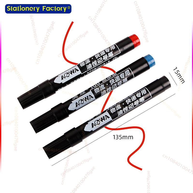 6 PCS Permanent Marker Pen Manga Drawing Markers Black Blue Red Waterproof Ink Sketch Pens Stationery Art School Supplies