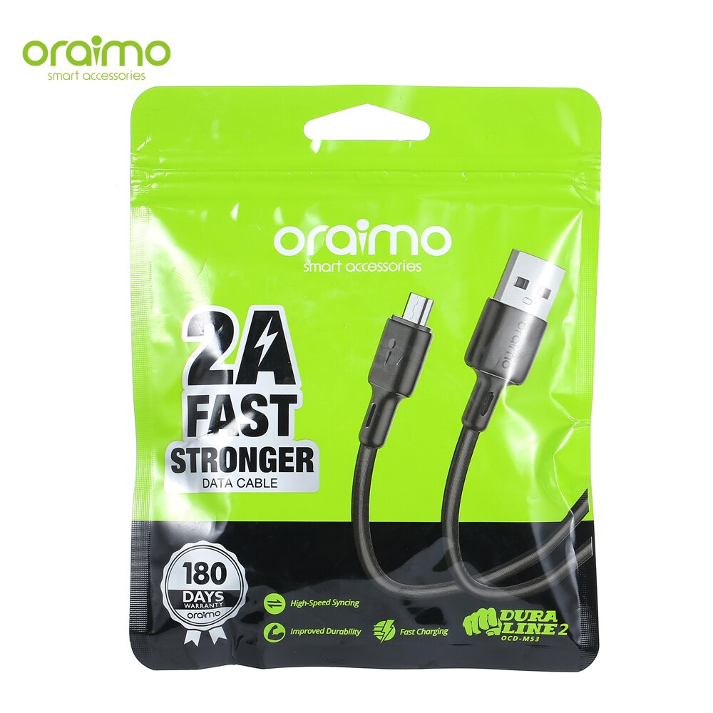 Oraimo OCD-M53 Usb-kabel Snelle Opladen 5V2A Microusb Cord Voor Samsung Xiaomi Redmi Note 5 Pro Android Telefoon Micro Usb kabel 1M