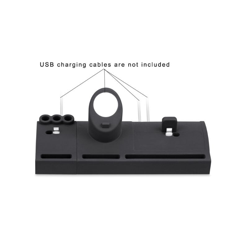 4in1 Siliconen Houder Opladen Dock Mount Stand Station Voor Apple Horloge Potlood Voor Iphone X Xs Xr Max 6 7 8 Airpods
