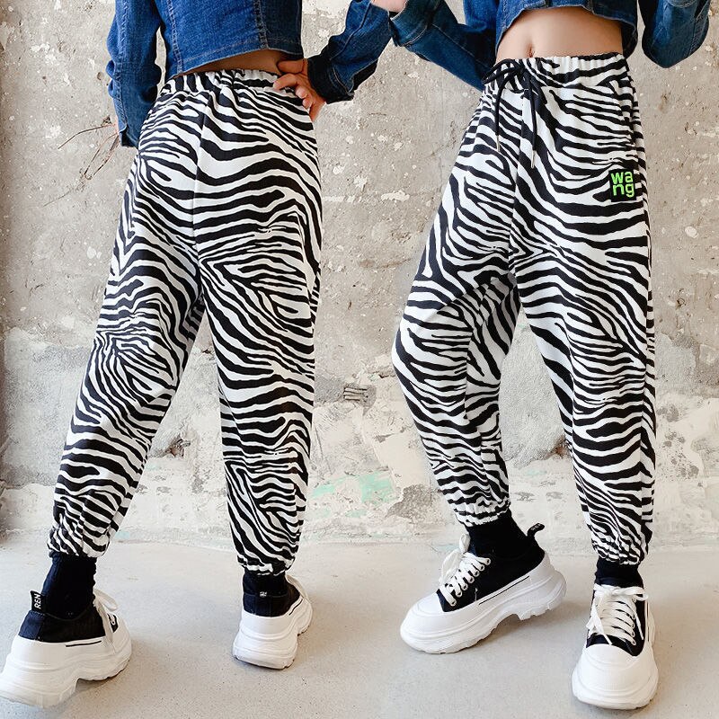 Pantalones con estampado de cebra para niñas, de gran tamaño, 10, 12 y 14 años, verano