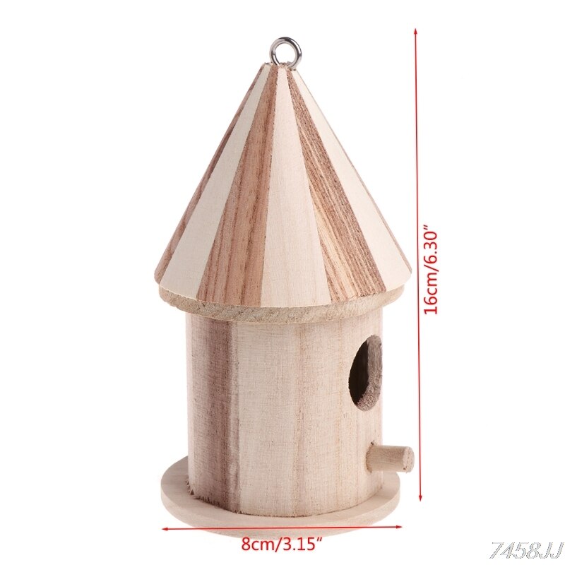 Wooden Nesting Nest Box Bird Cage House Small Birds Blue Tit Wren